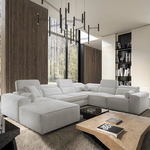 Ecksofa mit Schlaffunktion Viano VIII grau Esche links modernes Ecksofa mit interessantem Design Container für Bettzeug