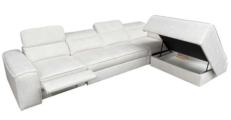 Ecksofa mit Schlaffunktion Viano XI Lux hellgrau rechts Design-Ecksofa mit ausziehbarem Fußteil und Bettzeugstaufach