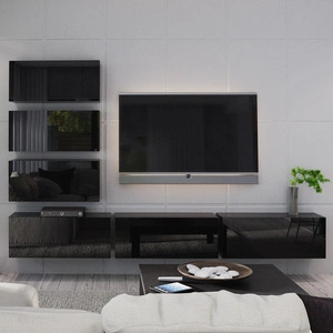 Emba schwarz glänzend moderne Wohnzimmermöbel ideale Wahl für alle, die nach praktischen und ungewöhnlichen Lösungen suchen