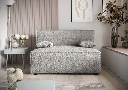 Brandon Schlafsofa grau Esche modernes Design und breiter Funktionsstoff mit markanter Schlingenoberfläche