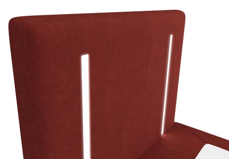Boxspringbett Norco 80x200 dunkelrot stilvolles Bett mit Staukasten Beleuchtung im Kopfteil fügt eine einzigartige Note