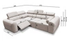 Ecksofa mit Schlaffunktion Cantare II Lux beige links bequemes Ecksofa für Wohnzimmer mit Lift Fußstütze weicher Stoff