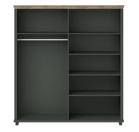 Spiegelschrank Evora 200 cm Flasche grün / Eiche lefkas elegantes Design geschmackvolle Farben Kleiderschrank für Schlafzimmer oder Ankleidezimmer