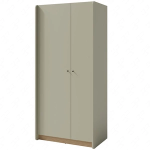 Kleiderschrank Olivio 90 cm eucalyptus / baltic oak dune modernes Design ABS-Finish dezente schwarze Griffe