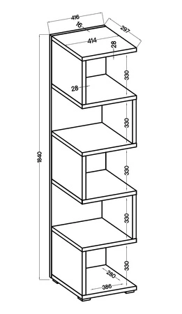 Bücherregal Even 42 cm Eiche hell sonoma ideales Bücherregal für Büro, Arbeitszimmer oder Jugendzimmer