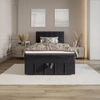 Boxspringbett Casey 90x200 graphit im modernen skandinavischen Stil mit gepolstertem Kopfteil Bett mit Staukasten