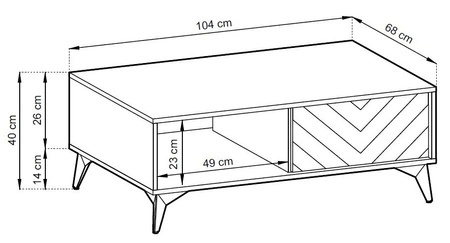 Möbelset Gusto Schwarz / Eiche Evoke Modernes Design funktionale Möbel für das Wohnzimmer oder das Tageszimmer Wandschrank mit dekorativem Fichtendekor