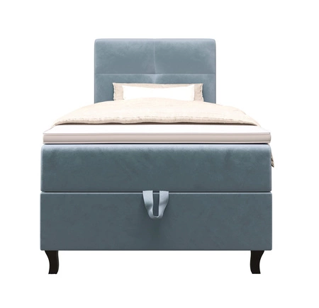 Boxspringbett Melba 120x200 türkis Bett im modernen skandinavischen Stil mit gepolstertem Kopfteil Bett mit Staukasten