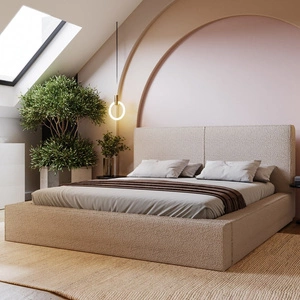 Polsterbett Belli 180x200 dunkelbeige stilvolles Bett mit Bettzeugablage bequemes Kopfteil besticht durch sein elegantes Design