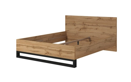 Bett Halle S 160x200 Eiche wotan stilvolles Design stabiles Schlafzimmerbett mit interessantem Design universelle Farben