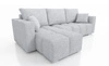 Ecksofa mit Schlaffunktion Linco grau Esche Universal Ecksofa mit modernem Design aus strapazierfähigem Webstoff