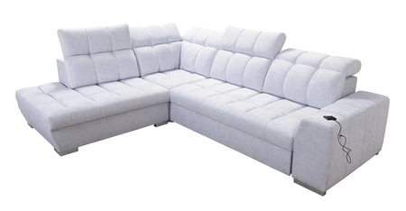 Ecksofa mit Schlaffunktion Luigi VII grau linksseitig Komfort-Ecksofa in modernem Design