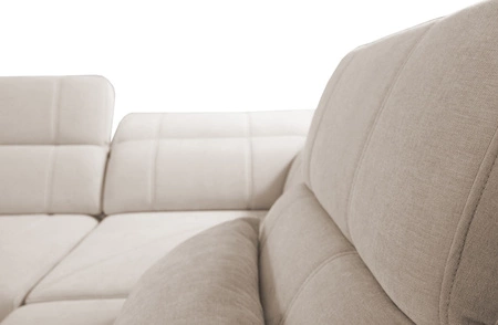 Ecksofa mit Schlaffunktion Cetara XII grau braun links stilvolles Design bequeme Schiebelehnen zwei Bettkästen