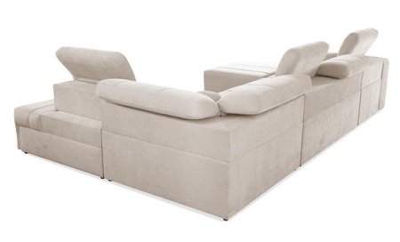 Ecksofa mit Schlaffunktion Cetara VI creme links komfortables und stilvolles Ecksofa mit verschiebbaren Rückenlehnen