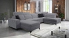 Ecksofa mit Schlaffunktion Kelly Sleek VI grau linke Seite modernes Design Ecksofa für Wohnzimmer mit verstellbaren Kopfstützen