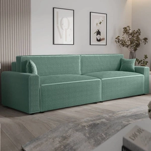 Brandon XL Bis Schlafsofa Patina modernes Design dreidimensionaler Stoff mit ausdrucksstarken Streifen Bettzeug Container