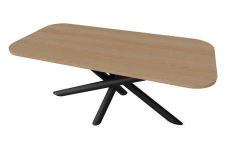 Lyon Tisch 90x185 cm Eiche lindberg / schwarz stilvoller Esstisch auf Designer-Spinnenbeinen höhenverstellbar