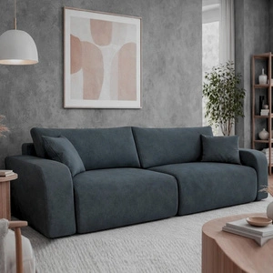 Sofa Fiesta dunkelgrau funktionelles Wohnzimmersofa mit Bettzeugablage elegantes Design Plüschstoff