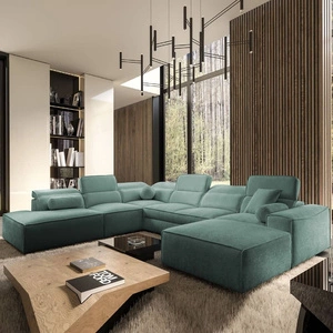 Ecksofa mit Schlaffunktion Viano X patina rechts Design Ecksofa für Wohnzimmer im modernen Stil verstellbare Kopfstützen