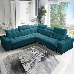Ecksofa mit Schlaffunktion Luigi III türkis rechts bequemes Ecksofa für das Wohnzimmer perfekt für die tägliche Entspannung