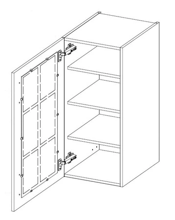 Kastos 40 GS-90 1F wandhängender Küchenschrank, resistent gegen Dampf, Hitze und Spritzwasser