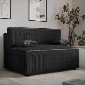 Brandon Schlafsofa schwarz modernes Design und breite Funktionalität dreidimensionalen Stoff mit ausdrucksstarken Streifen