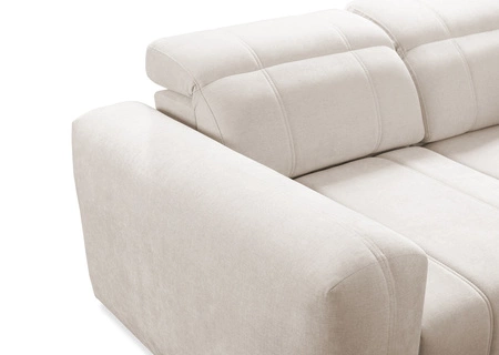 Ecksofa mit Schlaffunktion Cetara IV Esche grau rechts Design-Ecksofa mit verschiebbaren Rückenlehnen zwei Bettkästen