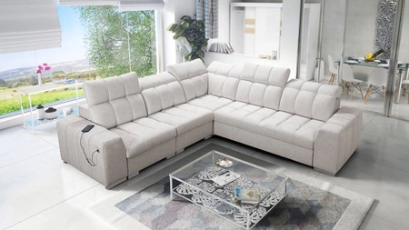 Ecksofa mit Schlaffunktion Luigi III hellbeige links bequemes Ecksofa für das Wohnzimmer perfekt für die tägliche Entspannung