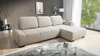 Ecksofa mit Schlaffunktion Gentle hellbeige rechte Seite stilvolles Design Ecksofa-Bett zeichnet sich durch seine abgerundete Form aus