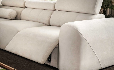 Ecksofa mit Schlaffunktion Cantare VIII Lux ziegelrot links Designer Ecksofa mit elektrischer Fußstütze