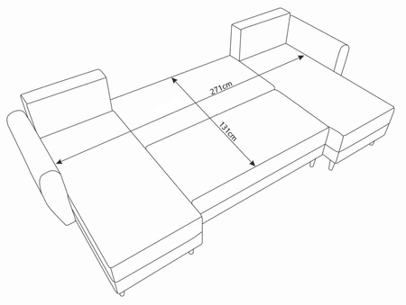 Ecksofa mit Schlaffunktion Rovigo U creme elegantes Ecksofa in skandinavischer Form mit garantiertem Komfort großes Bettzeugfach