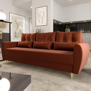 Sofa mit Schlaffunktion Rovigo brick leichte Form mit elegantem Charakter perfekte Ergänzung zu jedem Interieur weicher Stoff