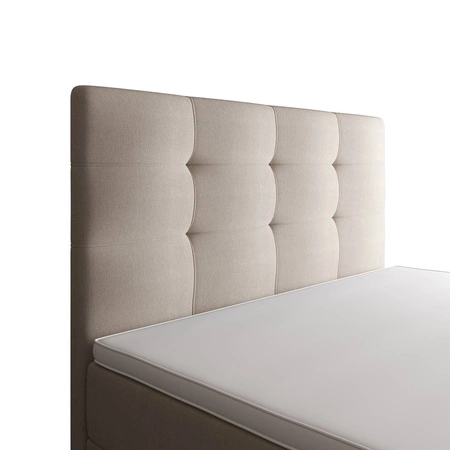 Boxspringbett Flint 90x200 beige im modernen skandinavischen Stil mit gepolstertem Kopfteil Bett mit Staukasten