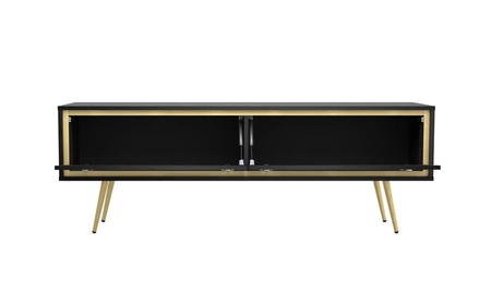 RTV Schrank Nevea 150 cm beige eleganter Schrank in kräftigen Farben originelle Dekoration jedes Interieurs stabile goldene Beine