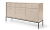 Kommode mit Schubladen Mono 154 cm Beige Minimalistisches Design stilvoller goldener Griff schlichte Form mit metallischen Elementen