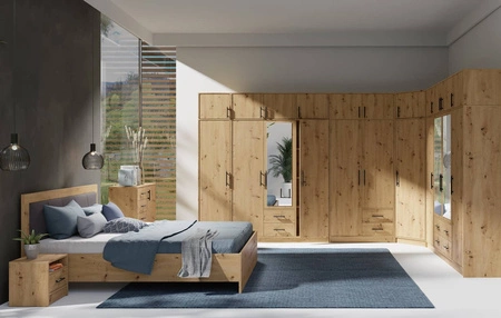 Caspe Eiche artisan Nachttisch mit Schublade ist ein funktionelles Möbelstück in zeitlosem Design - der ideale Nachttisch für das Schlafzimmer