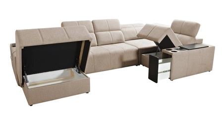 Ecksofa mit Schlaffunktion Tesalia IV blau links bequemes Ecksofa für das Wohnzimmer mit innovativer Schiebefunktion der Rückenlehne