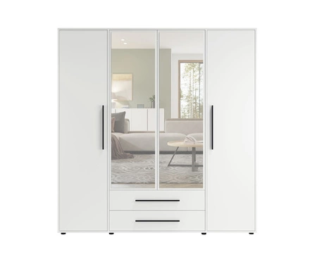 Schlafzimmermöbel Set Maxione weiß elegante und vielseitige Schlafzimmermöbel geschmackvolle schwarze Griffe hochwertige Verarbeitung