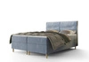 Boxspringbett Voltera 160x200 hellblau moderner skandinavischer Stil mit charakteristischem Kopfteil