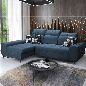 Ecksofa mit Schlaffunktion Buffalo blau links Funktionelles und stilvolles Ecksofa mit Bettkasten