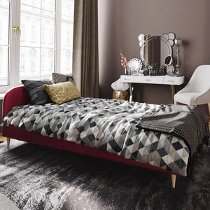 Ivrea 90x200 kastanienbraun gepolstertes Bett mit modernem Kopfteil ideal für ein Jugendzimmer oder kleines Schlafzimmer