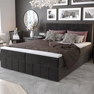Boxspringbett Casey 140x200 graphit Bett im modernen skandinavischen Stil mit markantem Kopfteil