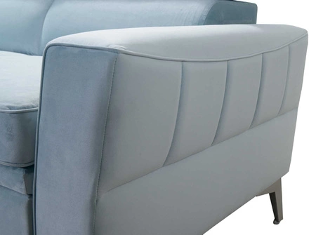 Ecksofa mit Schlaffunktion Rava IV hellbeige Linkshänder Samt Komfort bei der täglichen Erholung Container für Bettzeug