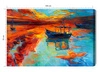 Leinwandbild bemalte Boote am Meer 100x70 cm zeitlose Dekoration jedes Interieurs ausdrucksstarke Farben hochwertige Verarbeitung