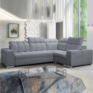 Ecksofa mit Schlaffunktion Luigi II grau rechtes Ecksofa mit Bettkasten für den alltäglichen Liegekomfort