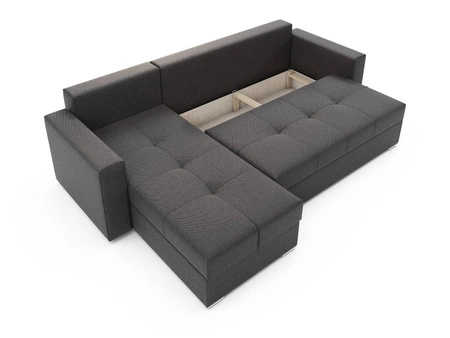 Das graue linke Ecksofa Aldo mit Schlaffunktion garantiert höchsten Komfort und Funktionalität