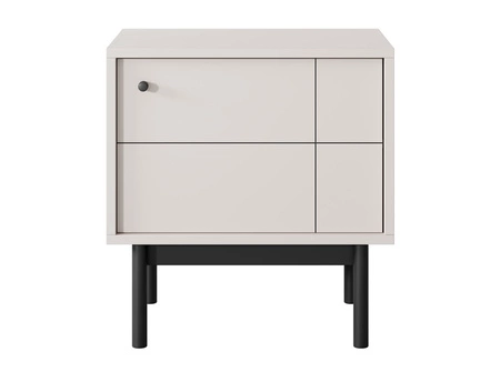 Nachttisch Modesta beige ideal für ein Schlafzimmer-Set auf hohen Holzbeinen dezente Farben