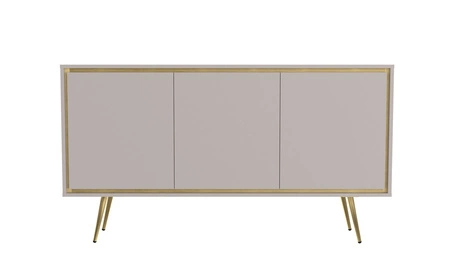 Nevea 150 cm beige elegante Kommode für das Wohnzimmer mit einem subtilen und interessanten Design push to open Türsystem