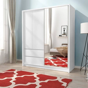 Schiebeschrank Cento 184 cm weiß modernes Design Kleiderschrank ideal für Schlafzimmer Kleiderschrank oder Flur