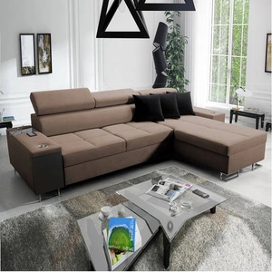 Ecksofa mit Schlaffunktion Dafni Hellbraun rechtsseitig geflochten bietet Komfort und Funktionalität während der täglichen Erholung